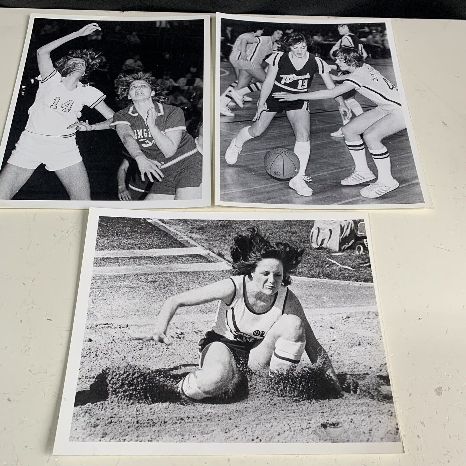 Vintage Women’s Sports Late 1970s Photos, Long Jump, Basketball Photography 8x10