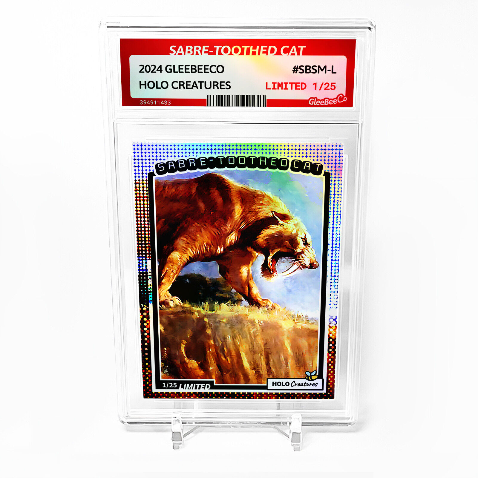 SABRE-TOOTHED CAT Card 2024 GleeBeeCo Smilodon Holographic #SBSM-L /25