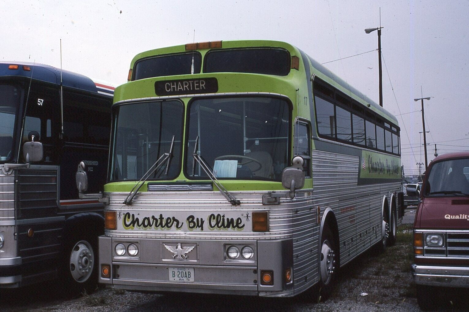 Original Bus Slide Charter by Cline  Silver Eagle Ohio 1986 #02