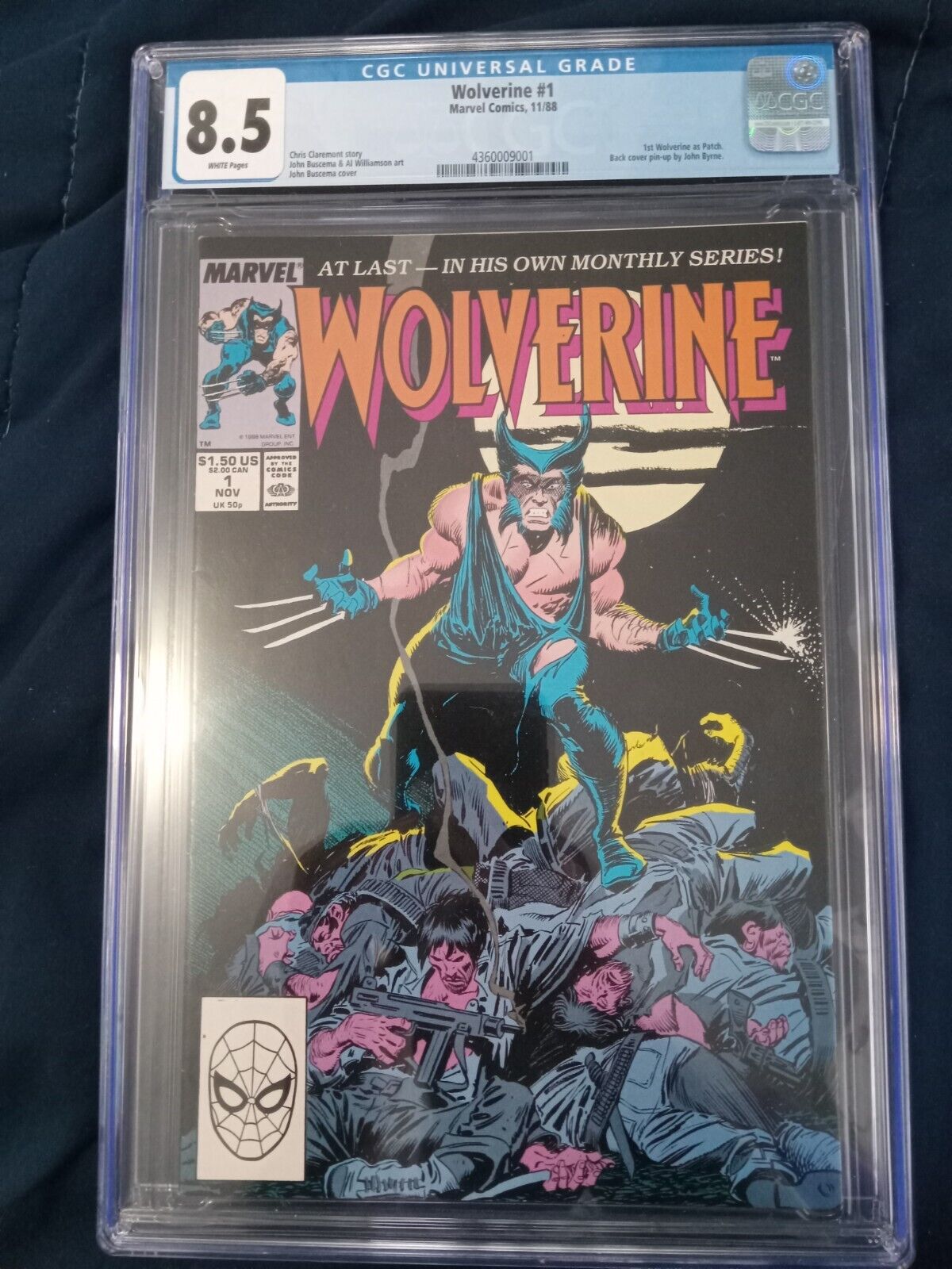 WOLVERINE #1 Comic 1988  CGC 8.5 1st app patch (Free Fast 2 day Shipping)