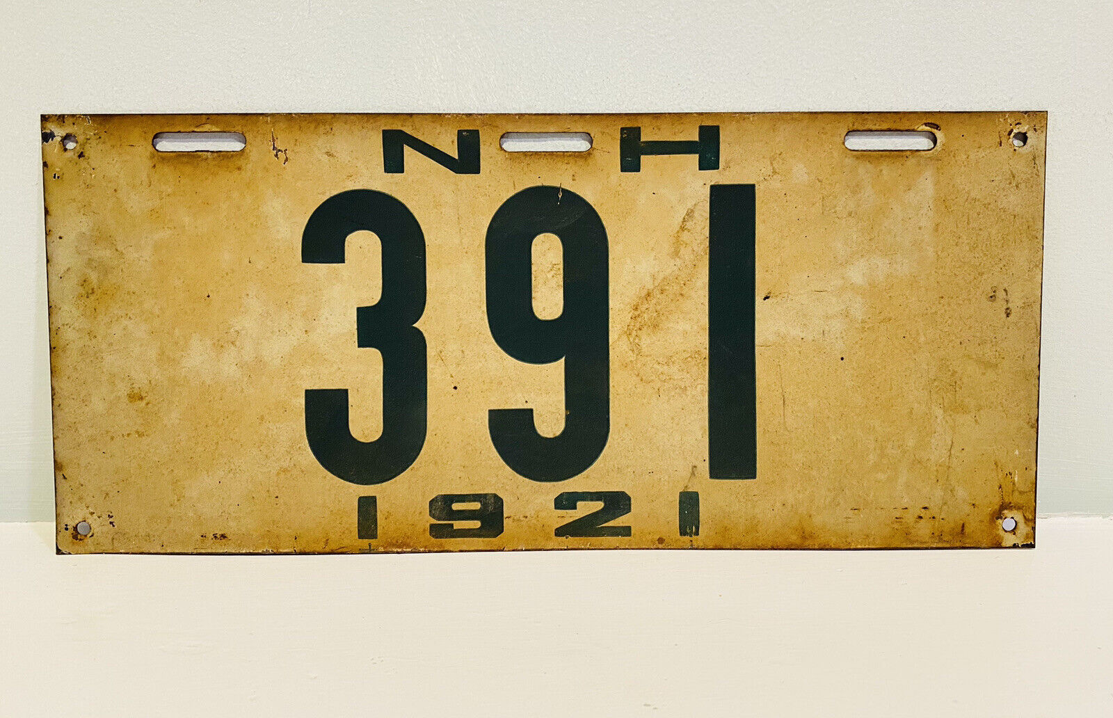 1921 New Hampshire License Plate Flat 391 Garage Decor ALPCA