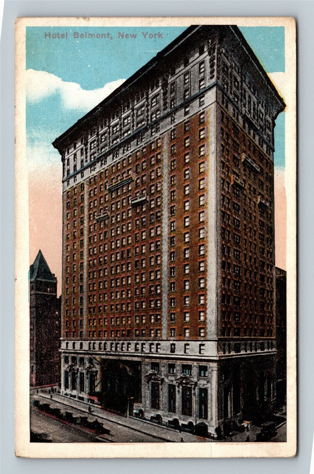 Hotel Belmont, Antique, Demolished 1931, New York City Vintage Souvenir Postcard