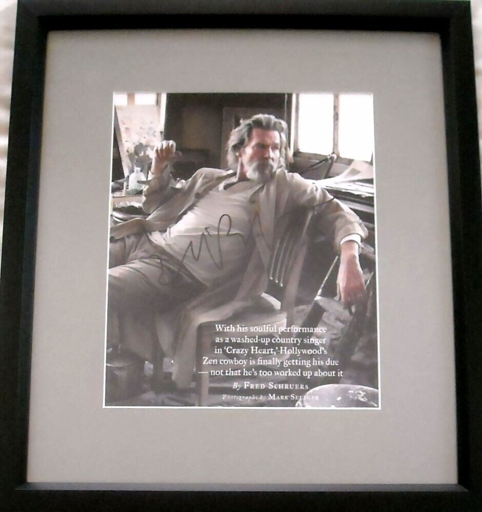 Jeff Bridges autographed signed autograph auto magazine photo custom framed JSA