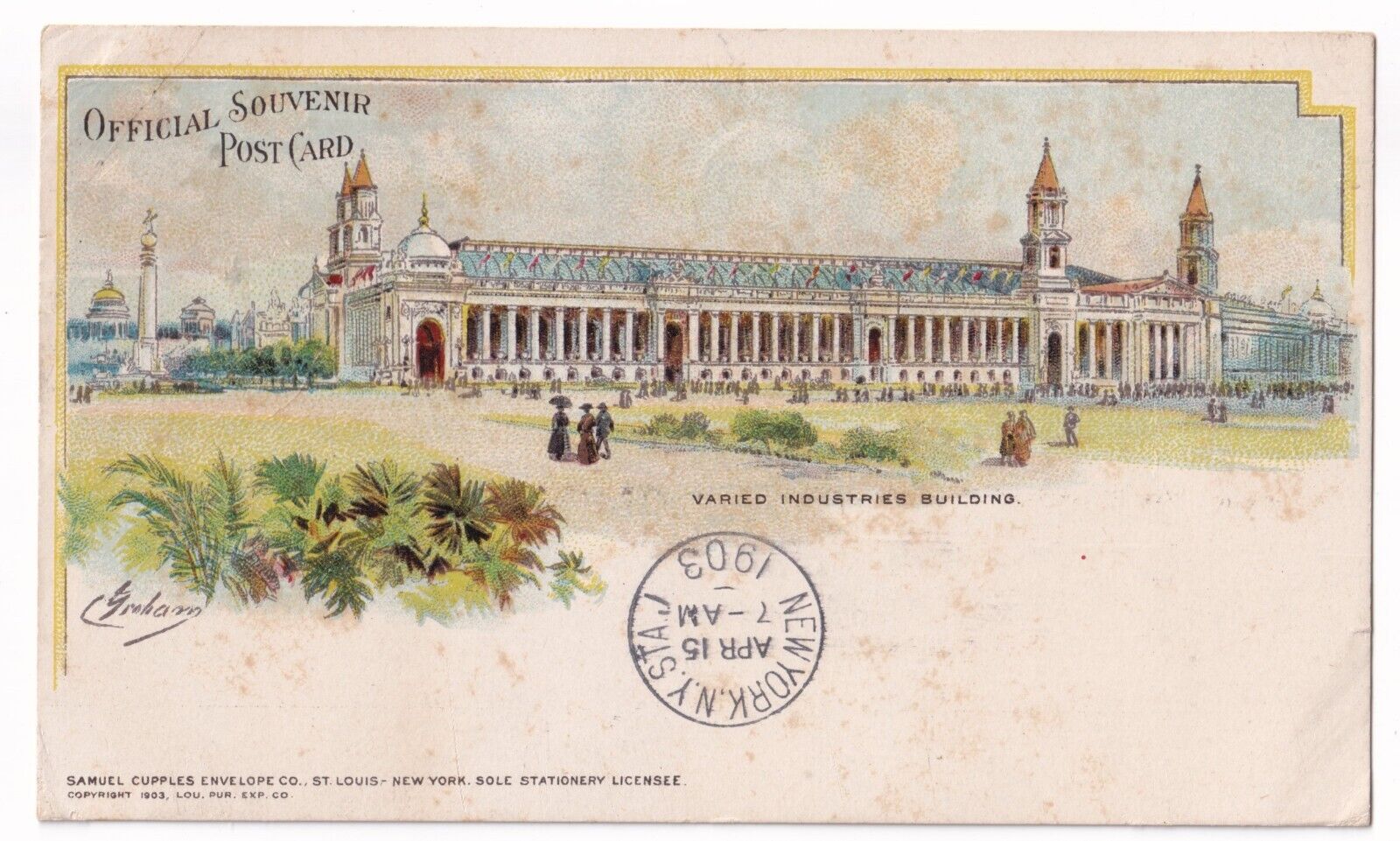 Post Card Official Souvenir World\'s Fair St. Louis Varied Industries posted 1903