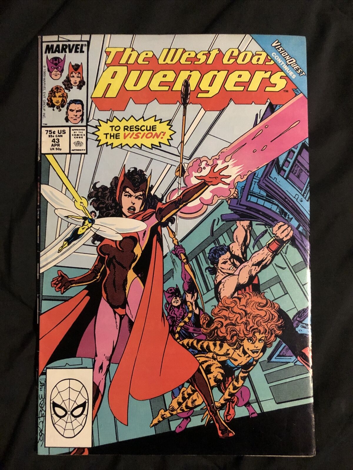 West Coast Avengers #43 Direct Market Edition ~ NEAR MINT NM ~ 1989 Marvel Comic