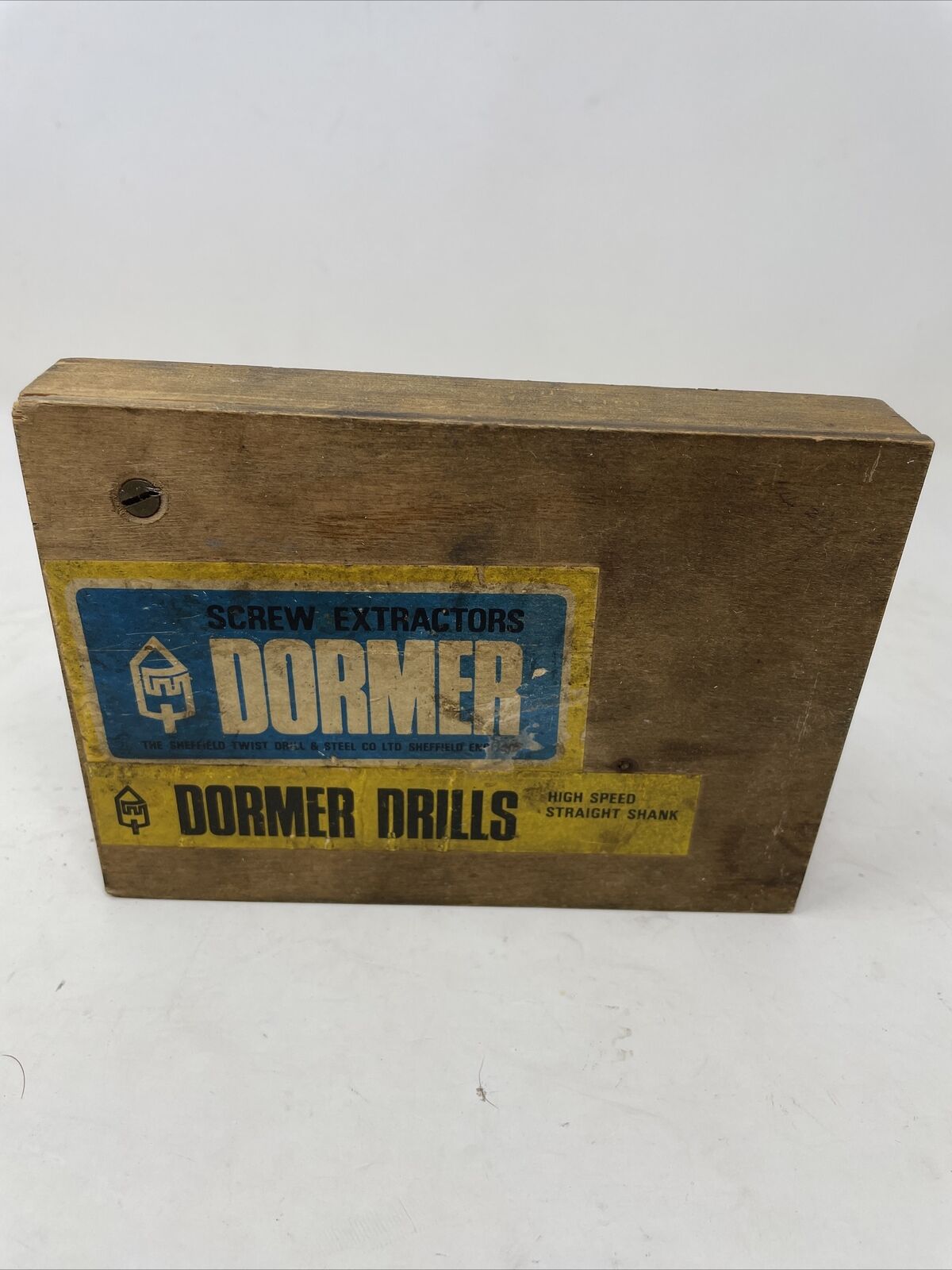 Vintage DORMER Screw Extractors Wooden Box 6-1/8x4.5”x1-1/16” USA INCOMPLETE