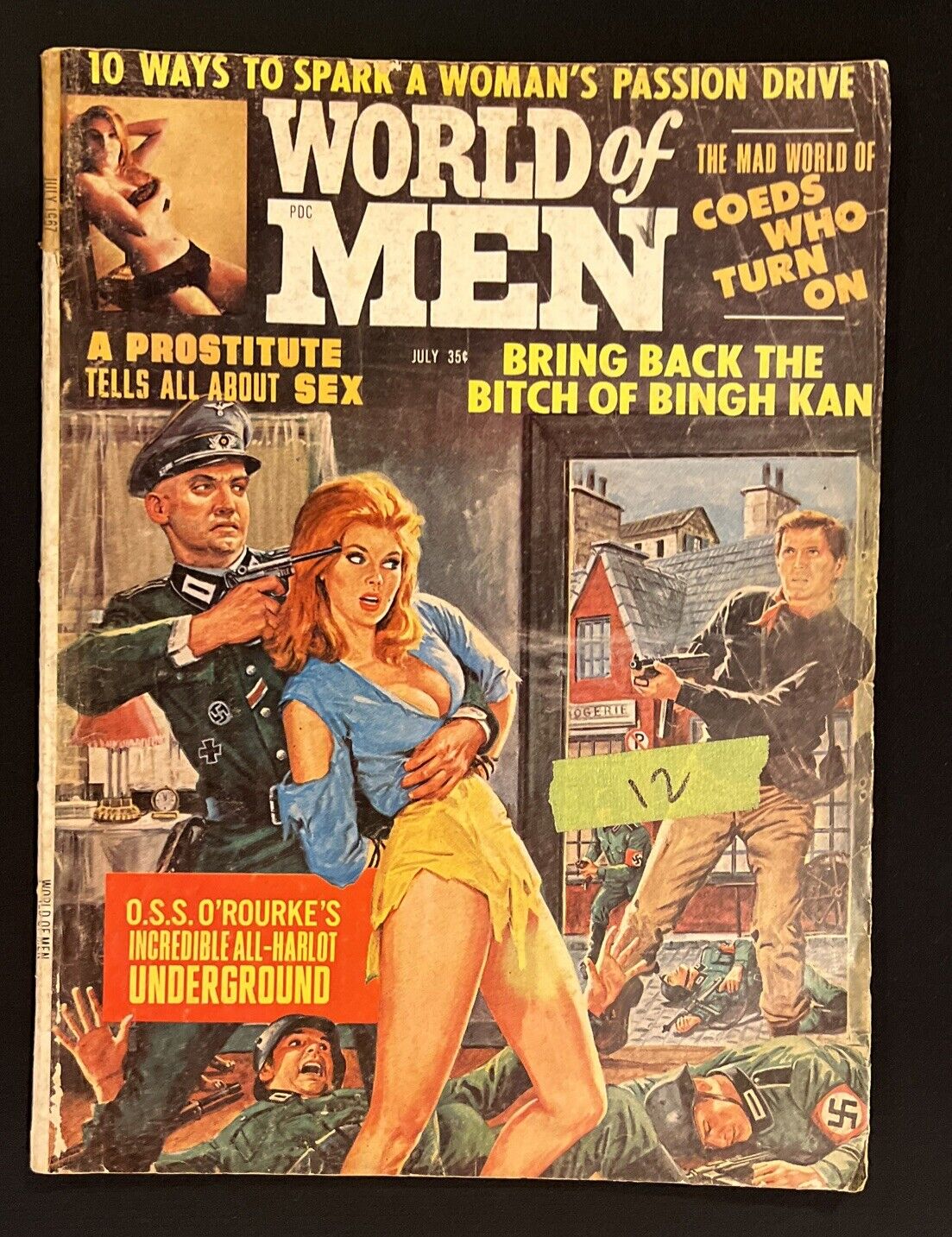 World of Men Magazine July 1967 Vol. 5 No. 4 - *Rare Print Error Cover*