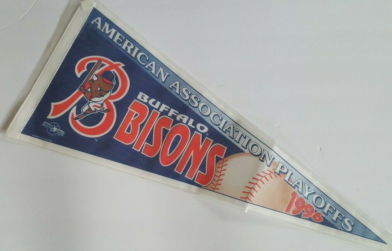 Vintage Buffalo Bisons Pennant Full Size 1996 American Association Playoffs