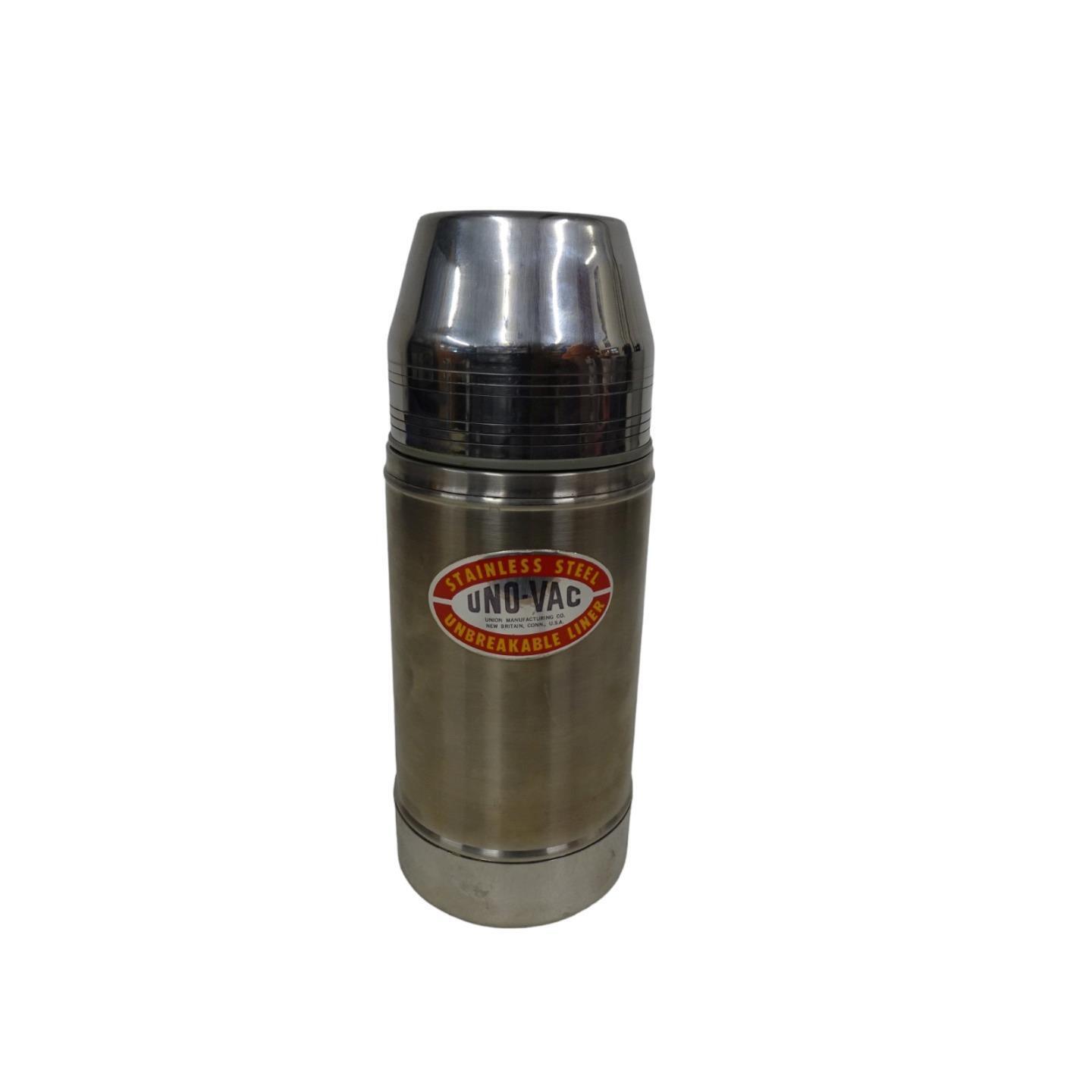 Uno-Vac Stainless Steel .75 Qt Thermos Unbreakable 24 Oz Vacuum Bottle 164 2 67