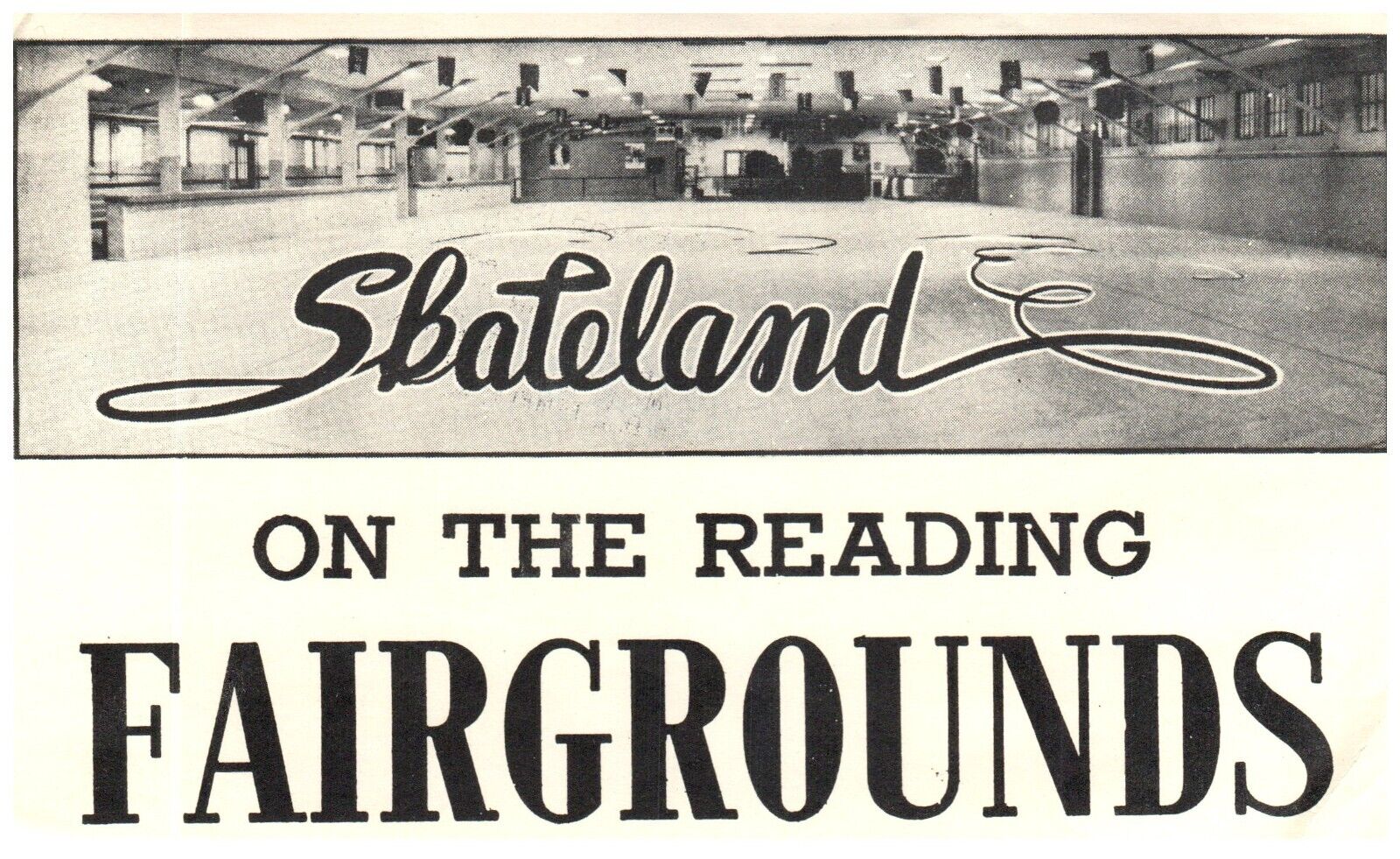 Original Vintage 1940s Roller Skating Rink Sticker Reading Fairgrounds PA s23