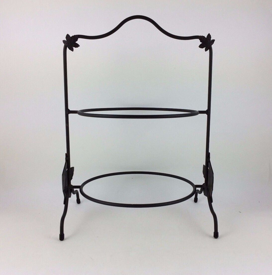 Large Longaberger double two tier wrought iron pie stand buffet server 16.5\