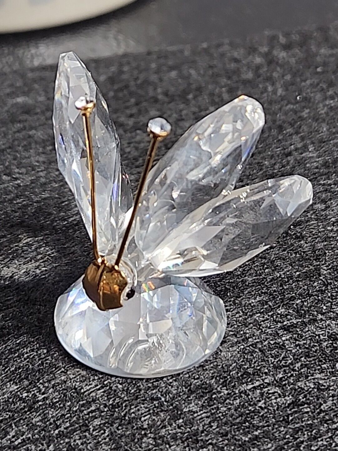 Swarovski Crystal Butterfly Figurine Rare Gold Nose & Crystal tips