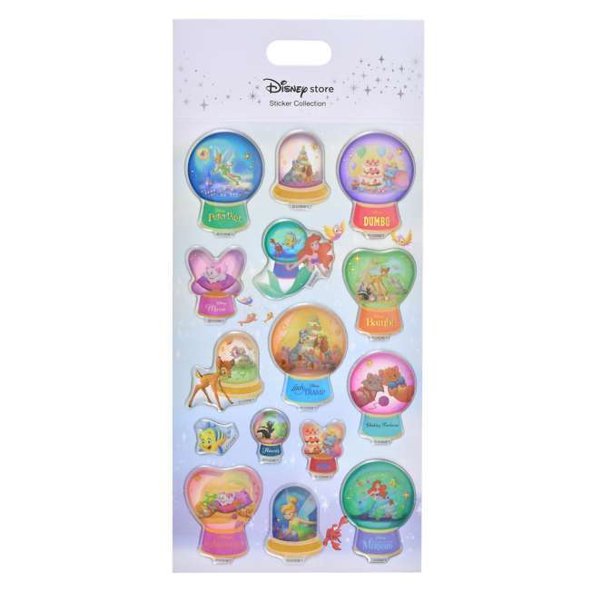Disney Character Seal/Sticker Snow Globe Puffy Sticker Collection Japan Store