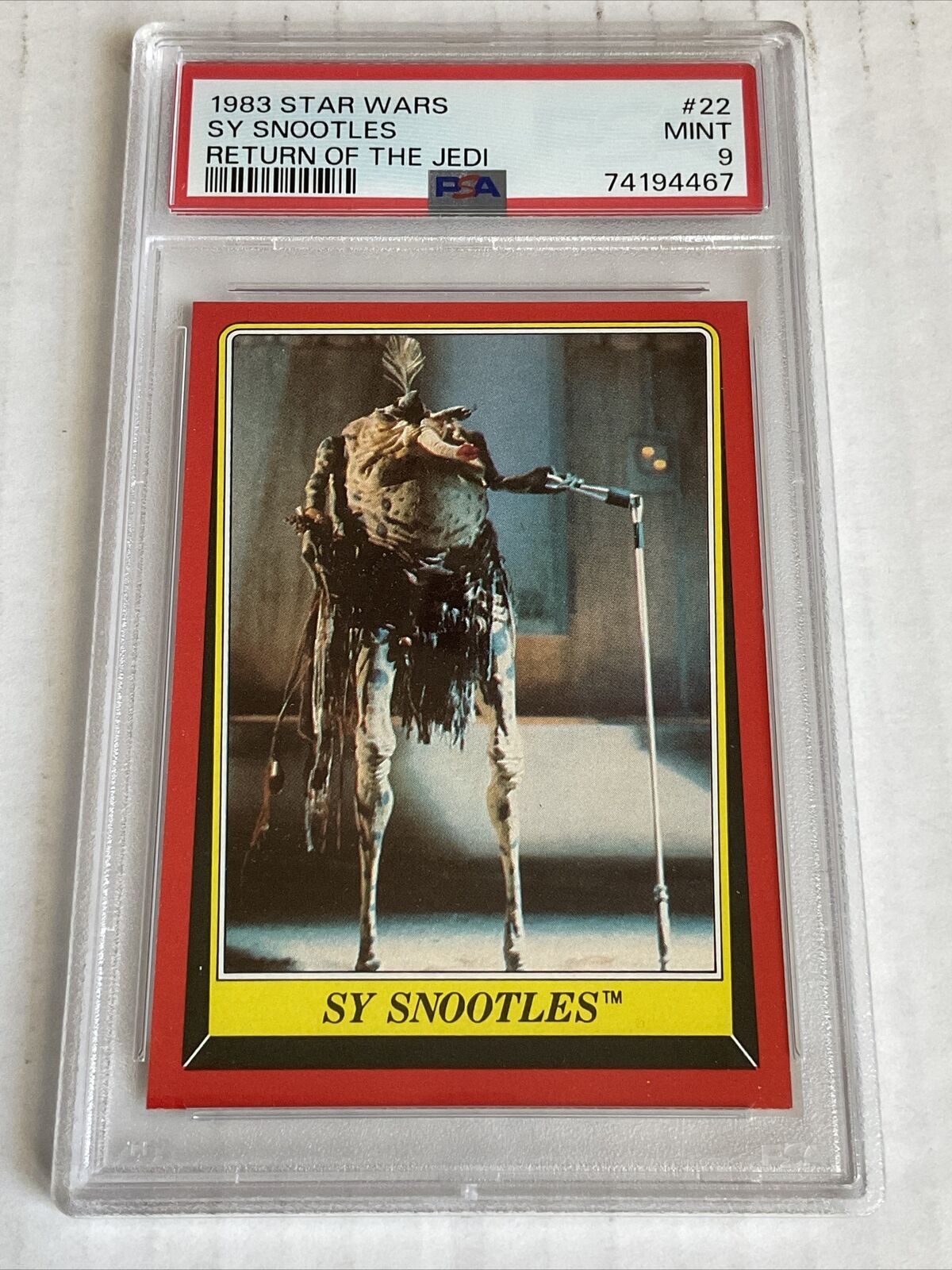 1983 Star Wars Return Of The Jedi #22 Sy Snootles PSA 9 Rare Grade Only 4 Higher
