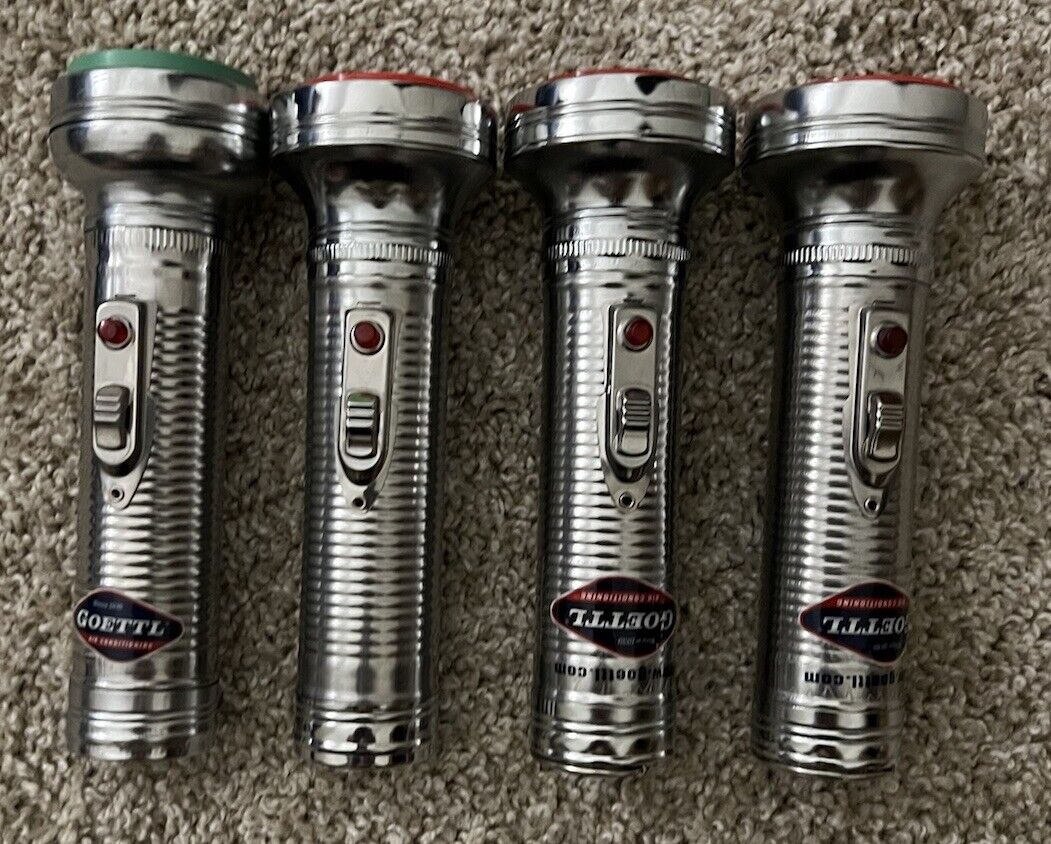 Vintage since 1939 GOETTL air conditioning  Flashlight Lot Of 4 Total - Old