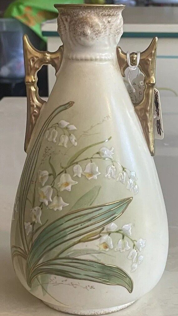 Antique LIMOGES France W.G. & Co. Hand Painted Floral Vase | 7.5 In.