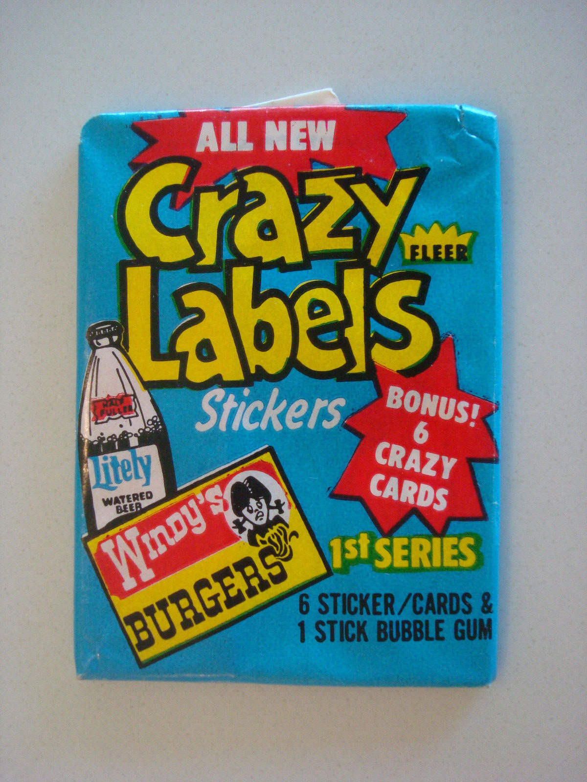 1979 Fleer Crazy Labels Trading Cards, Stickers, & Gum Sealed Wax Pack
