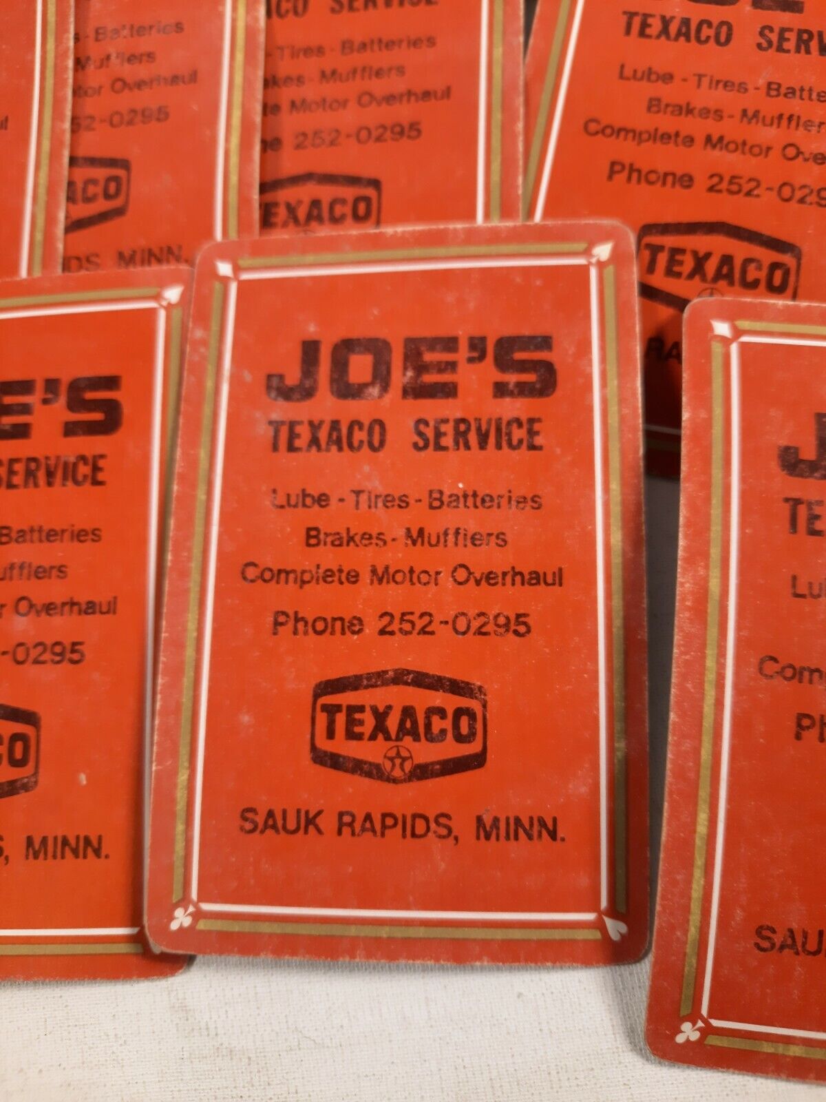 Vintage Joe's Texaco Service Sauk Rapids Minnesota playing cards NOT A FULL DECK