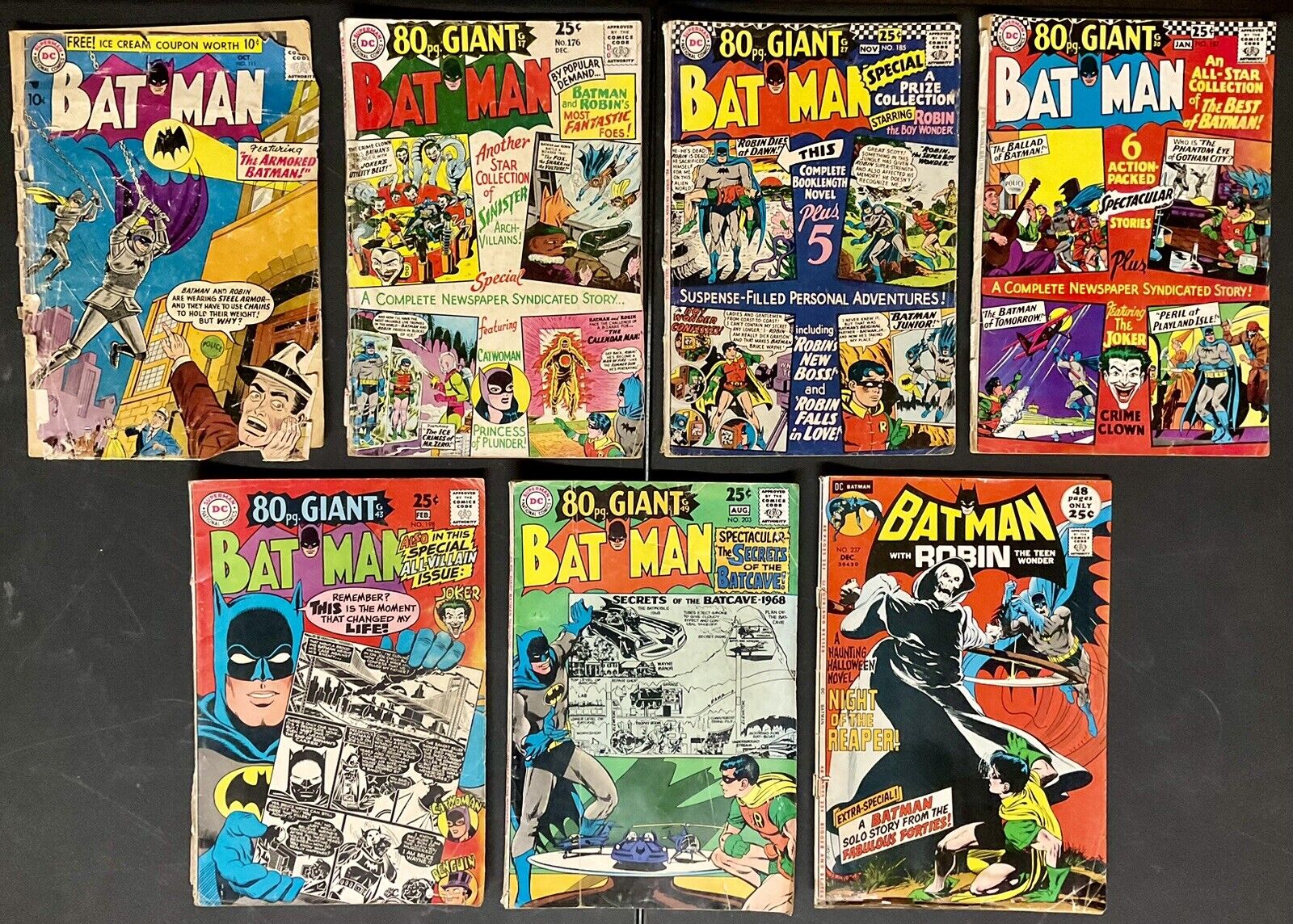 DC Comics- Batman 7x Lot (1957 - 1971) Silver & Bronze Era. Includes #111