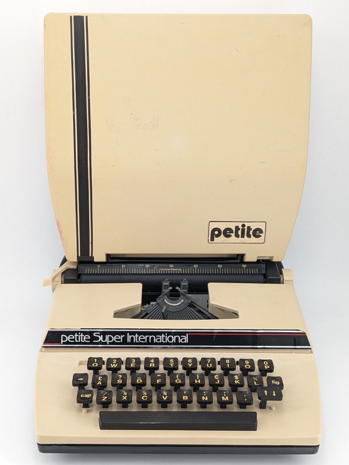 Vintage Petite Super International Typewriter w Cover England Byron Jardine