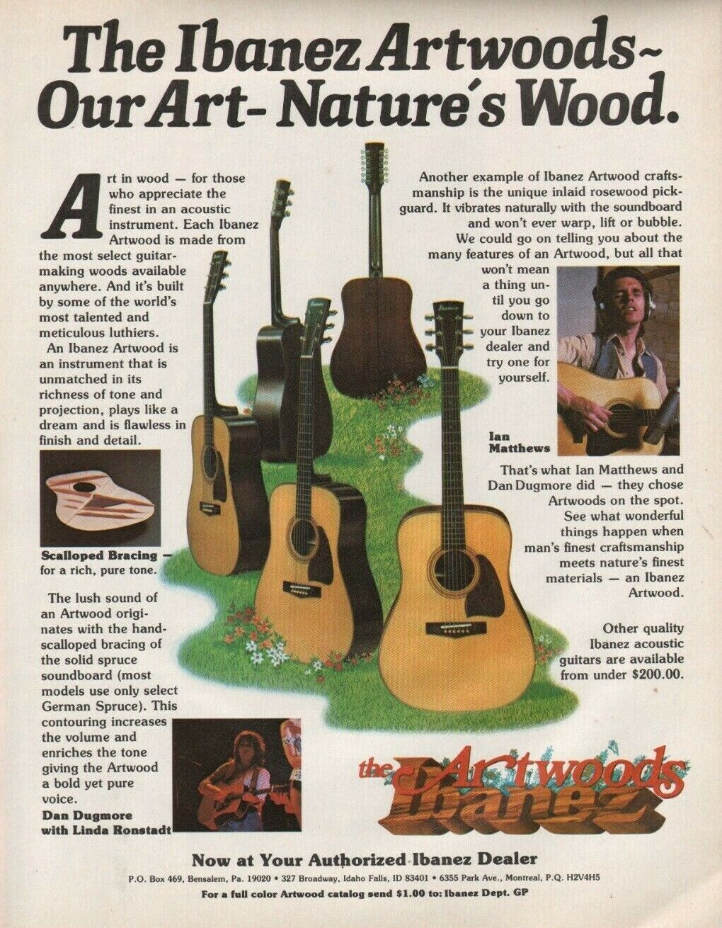 1980 Ibanez Artwood Guitars - Vintage Advertisement