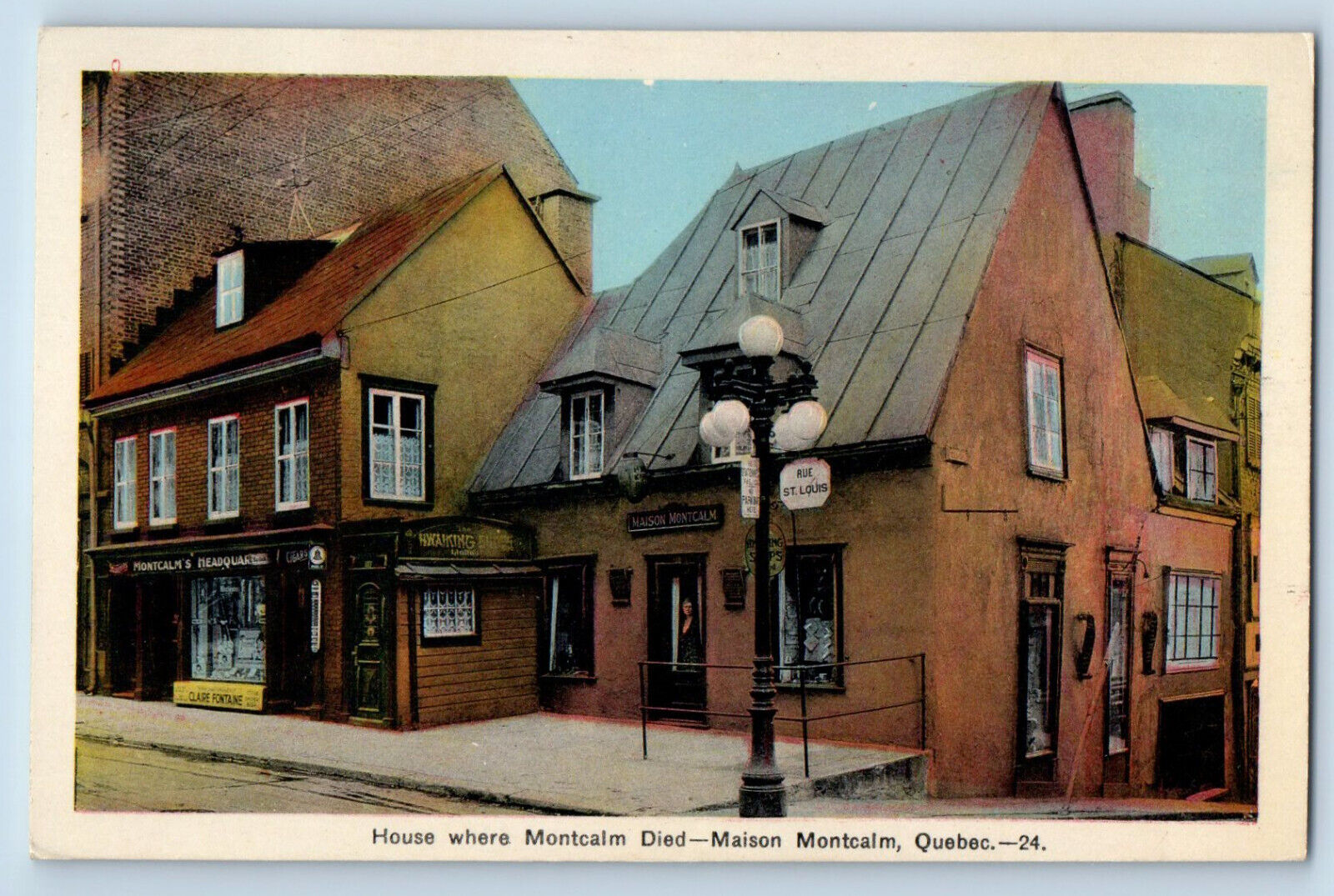 Maison Montcalm Quebec Canada Postcard House Where Montcalm Died c1930\'s