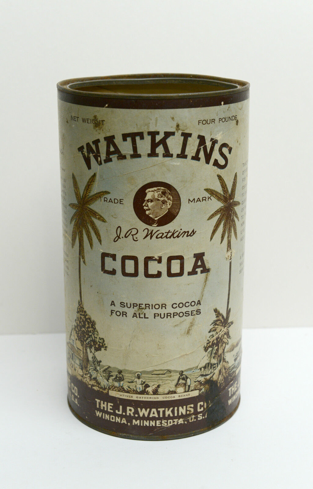 Watkins Vintage Cocoa Tin - Cardboard Container