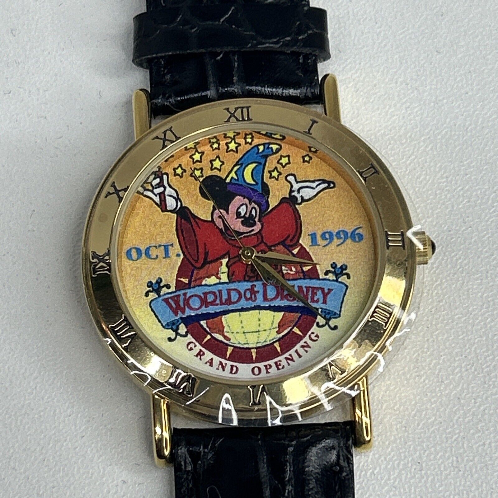 October 1996 World Of Disney Grand Opening Watch Leather Band Rare NEEDS BATTERY