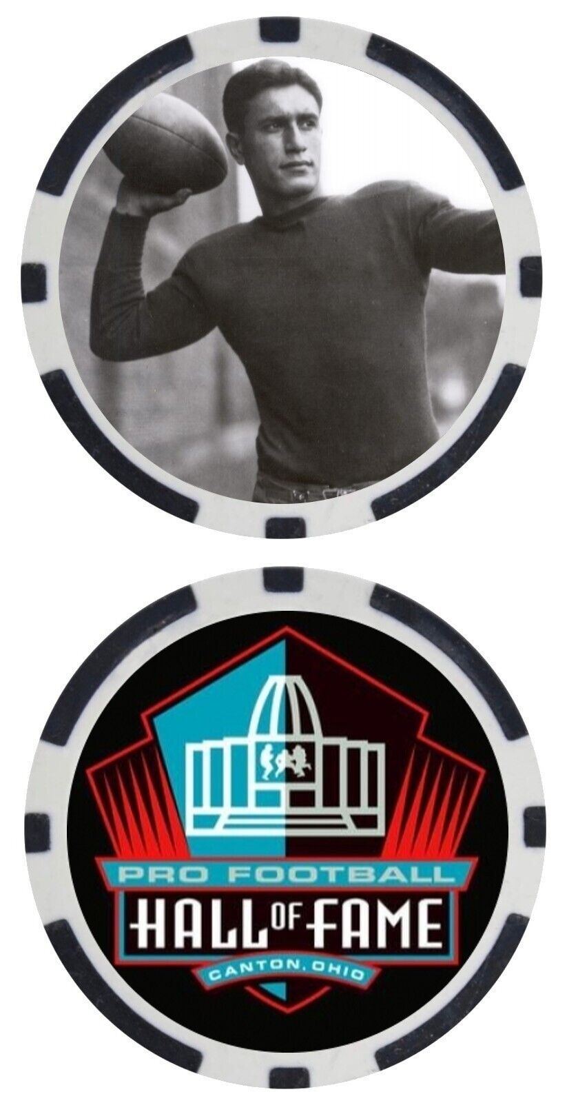 BENNY FRIEDMAN - PRO FOOTBALL HALL OF FAMER - COLLECTIBLE POKER CHIP