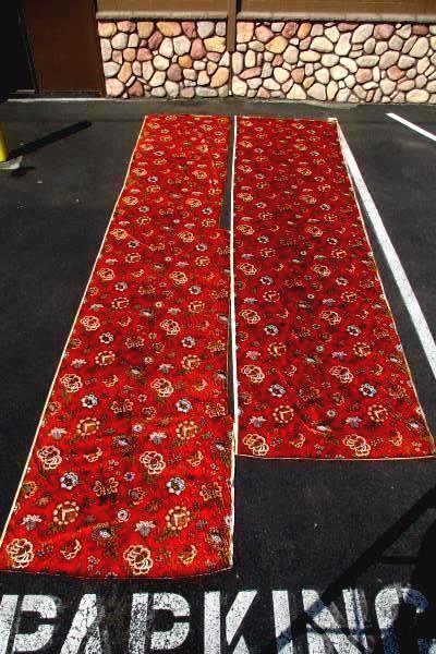 Vintage 1970\'s Upholstery Fabric Floral Burnt Orange 35 Quaker Fabric Corp