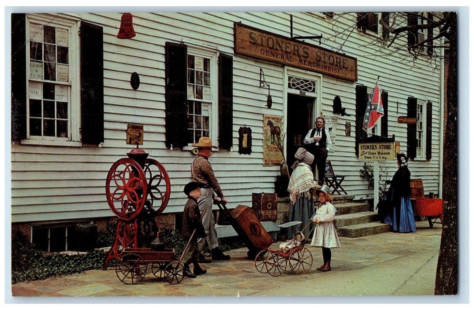 c1950's Stoner's Store Museum Cart Trolley Fredericksburg Virginia VA Postcard