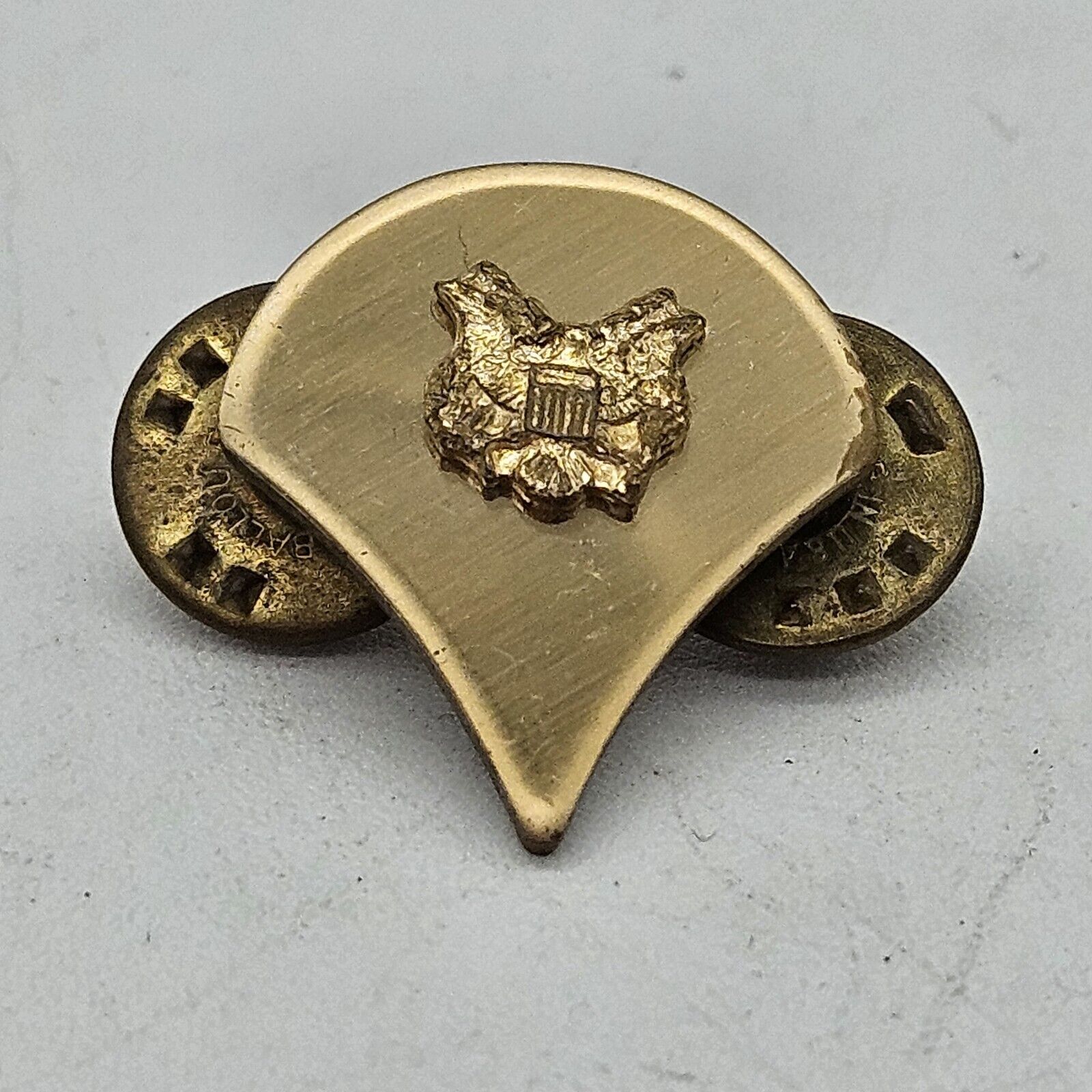 Vintage Military Army Insignia Gold Tone Eagle Lapel Pin WWII