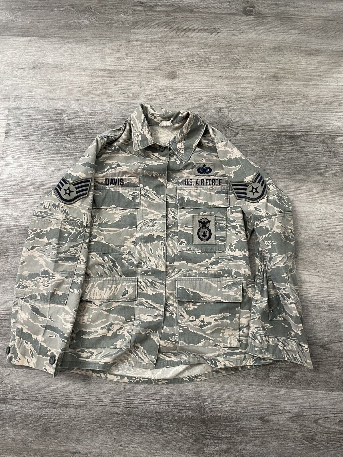 US Air Force OCP Top/Jacket. Medium-Regular. “Davis” Security Forces- Seargent