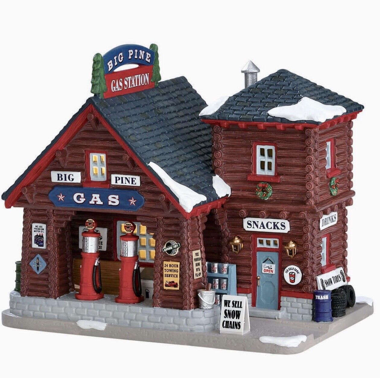 Lemax Big Pine Gas Station #75205 Vail Village Collection Lighted Building NEW
