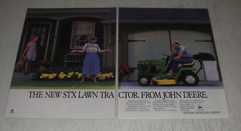 1989 John Deere STX 38 Lawn Tractor Ad - The new STX lawn tractor.