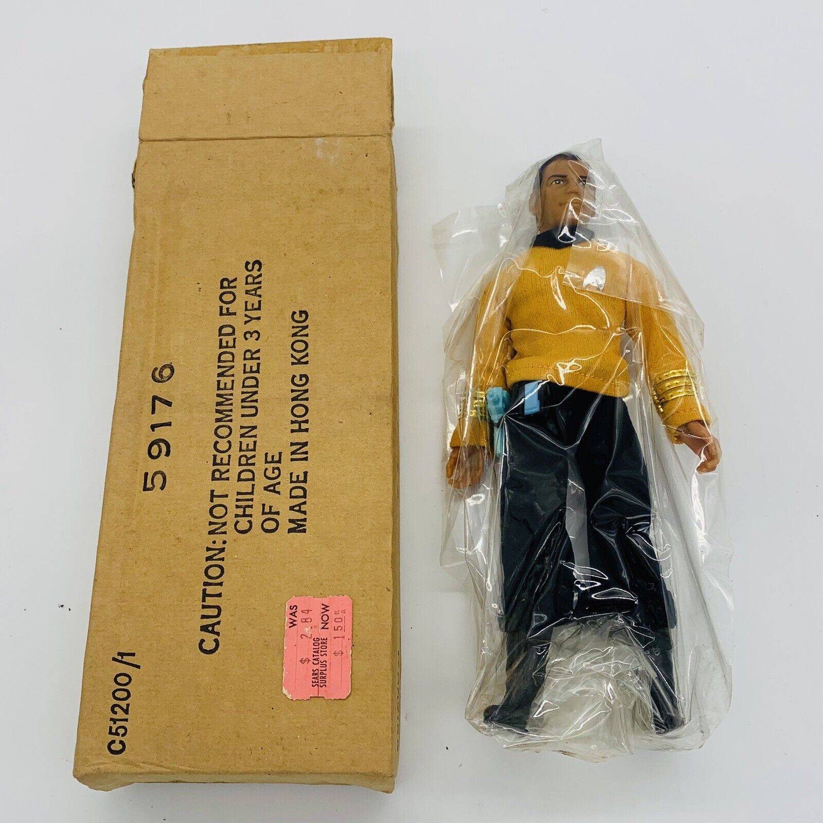 💎 1974 Mego Action Figure Captain Kirk Star Trek  Sears MAILER Bag SEALED  RARE