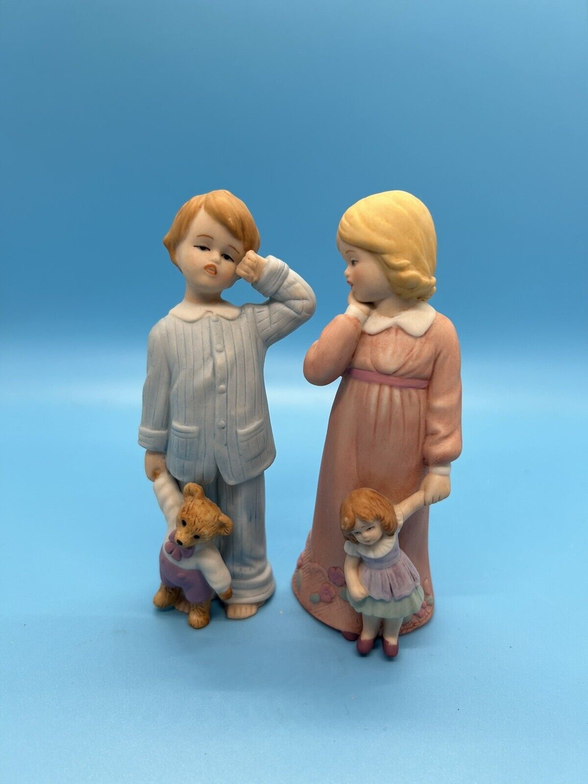 Sleepy Time Children Figurine 1998 Home and Garden Set of Two   