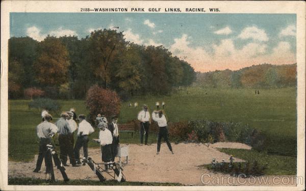 1919 Racine,WI WashingtonPark Golf Links Wisconsin E.A. Bishop Pub. Postcard