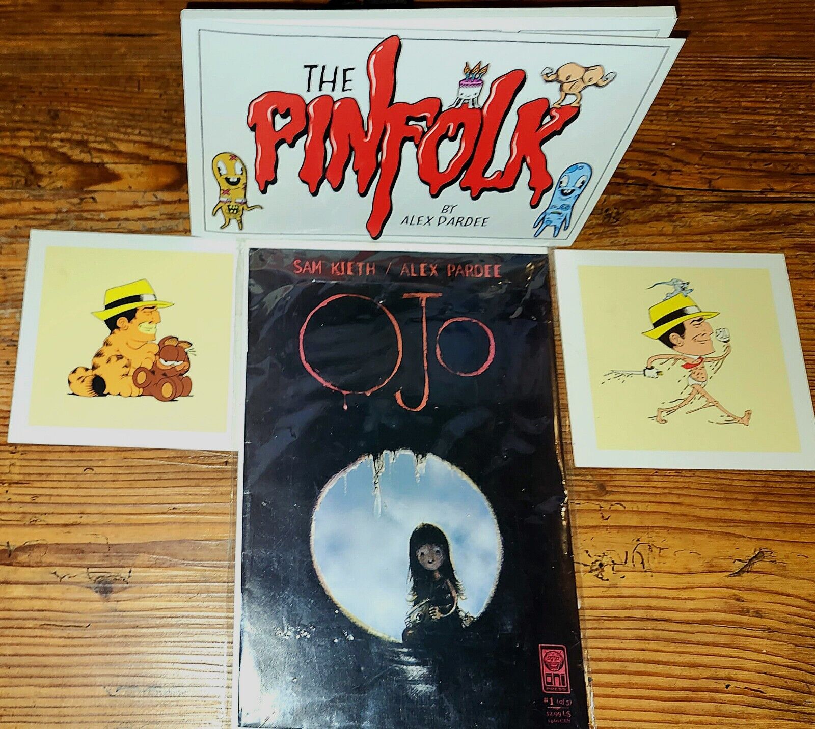 Alex Pardee The Pinfolk Book, Ojo Comic Pardee Sam Kieth 2 5x5 Dick Tracy Prints