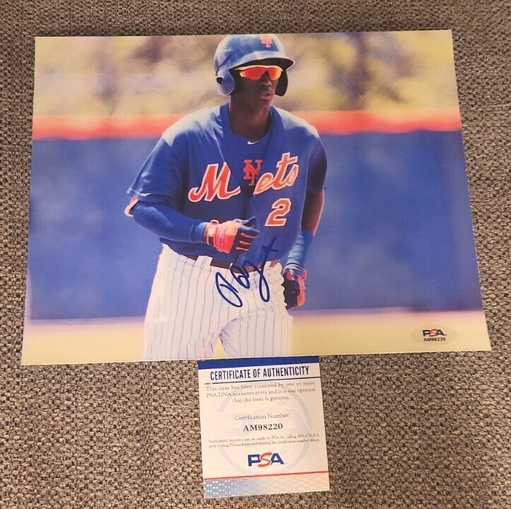 RONNY MAURICIO SIGNED 8X10 PHOTO NEW YORK METS W/PSA/DNA CERTIFICATION #AM98220