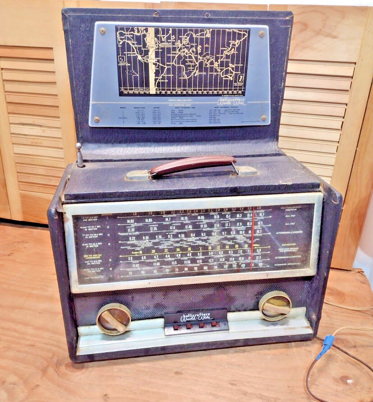 Vintage Hallicrafters TW1000 World-Wide 8-Band Receiver -radio Parts Or Repair 
