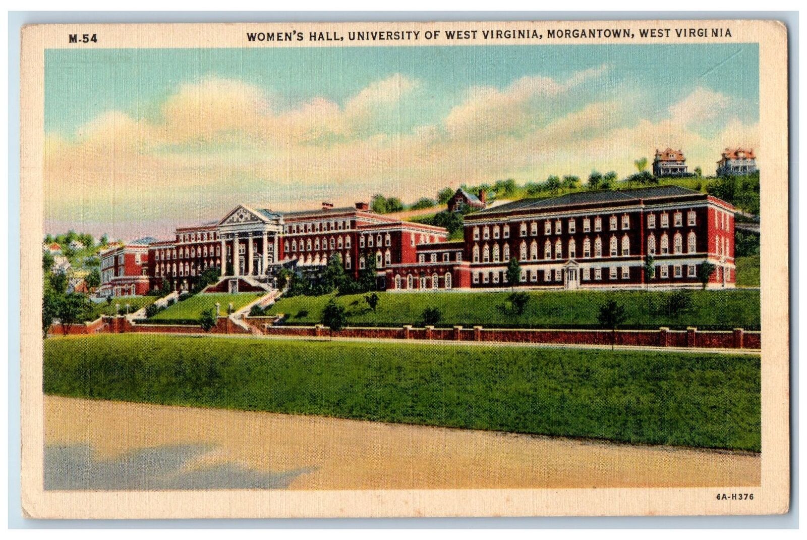 1911 Women\'s Hall Scene University Of West Virginia Morgantown Unposted Postcard
