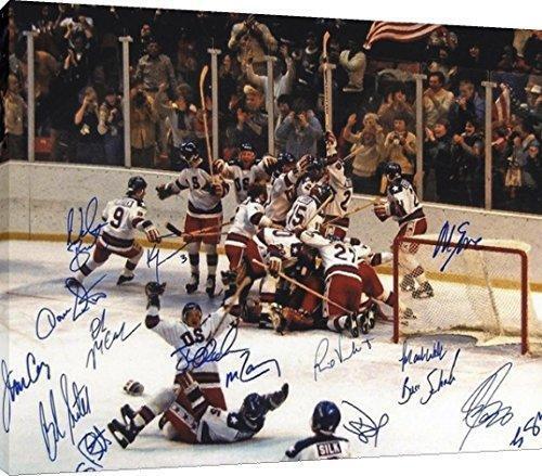 Floating Canvas Wall Art:   Miracle on Ice 1980 US Olympic Hockey Team