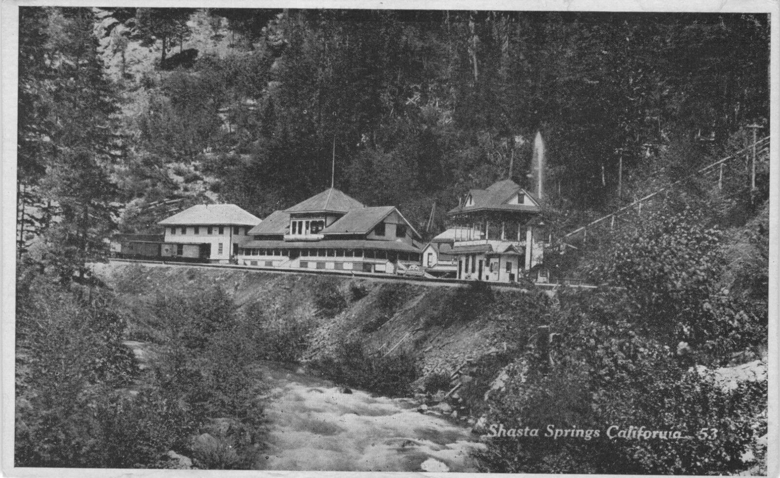 Shasta Springs CA California Cottages Creek Photo Postcard