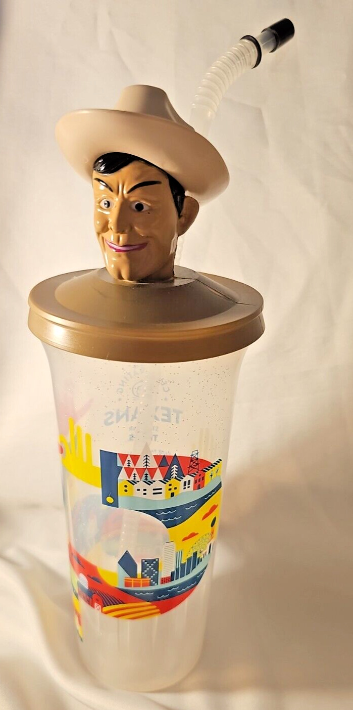 Big Tex State Fair of Texas collectible cup w straw Celebrating Texans sparkle