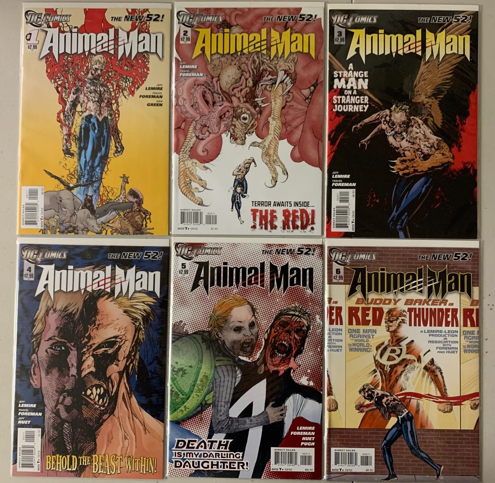 Animal Man comics run #1-6 6 diff 8.0 (2011-12)