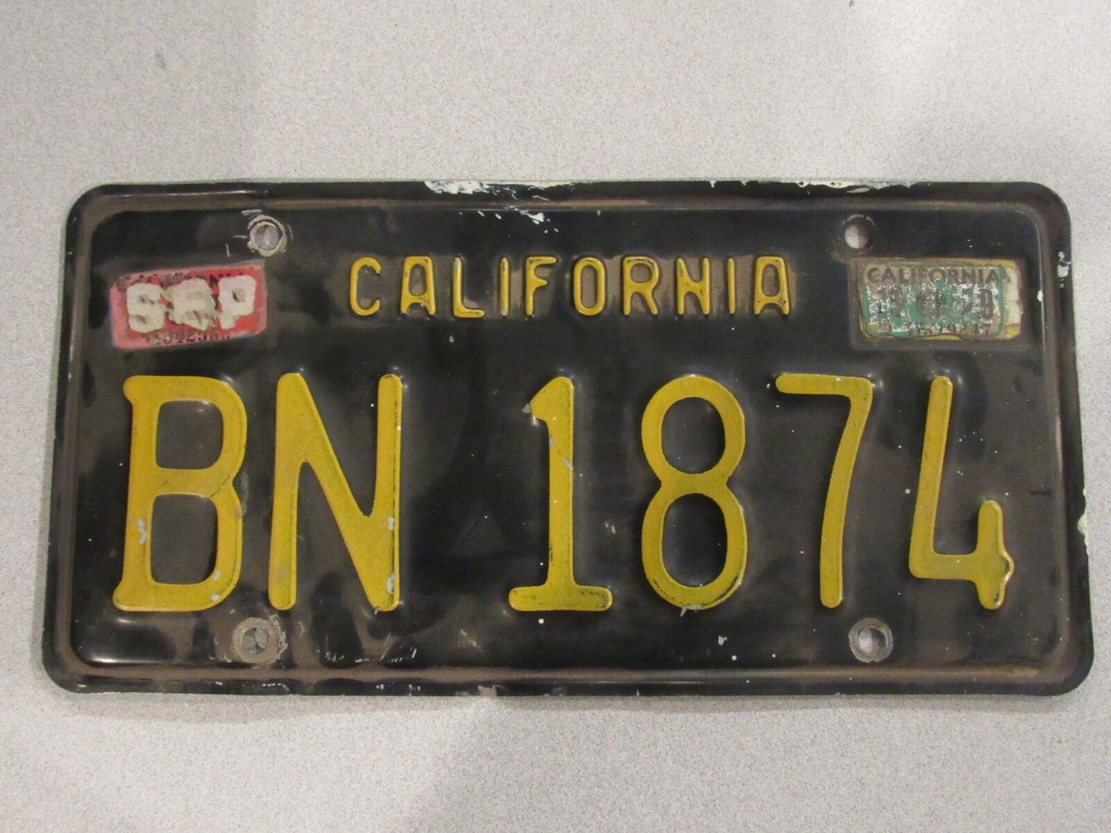 1963-1970 YOM California Trailer License Plate DMV Clear Confirmed CA RV BN1874