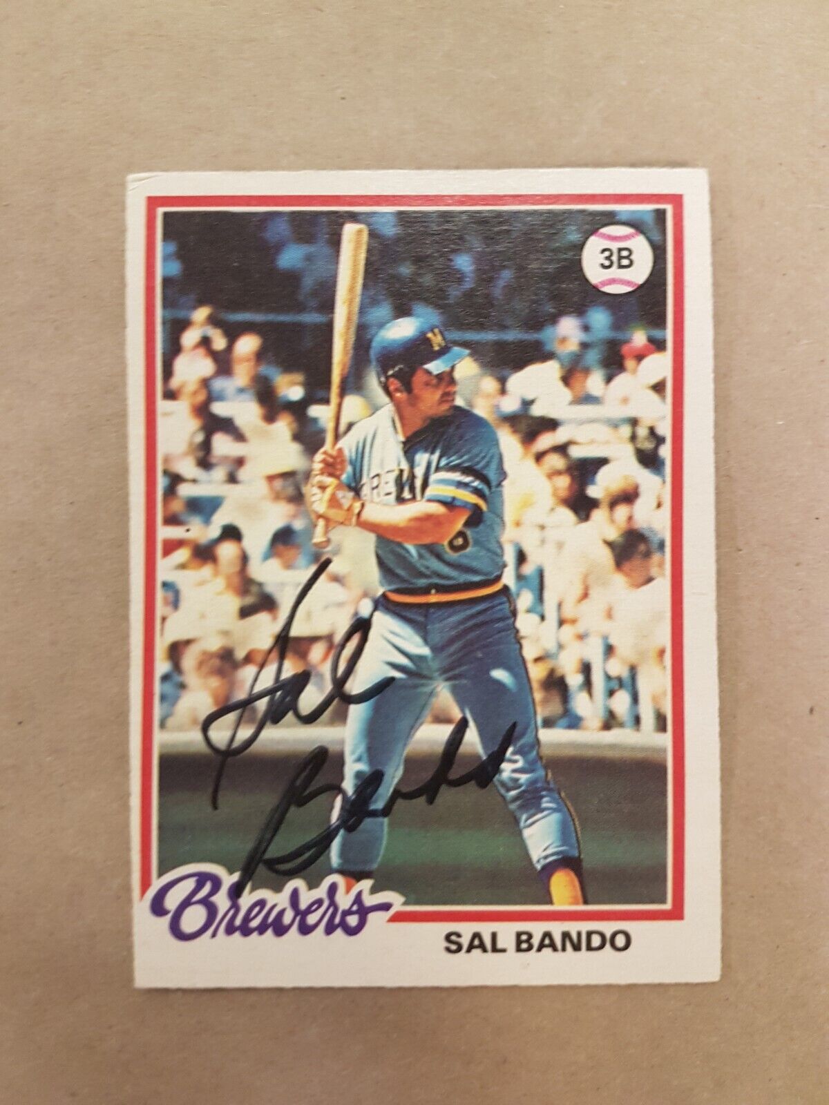 Sal Bando topps 1978 174  Autograph Photo SPORTS signed Baseball card MLB