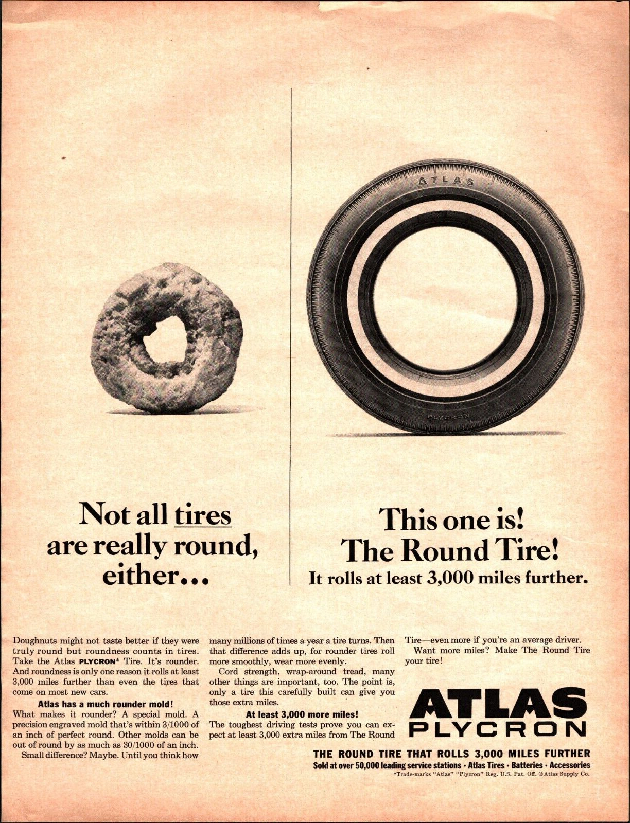 Vintage Look Magazine Ad ATLAS PLYCRON Tires 1965 Ad a2