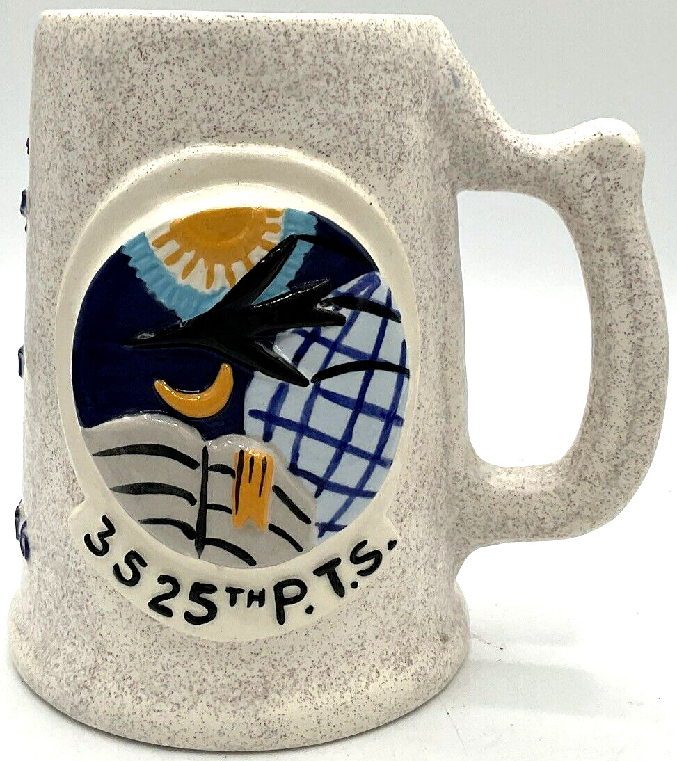 Vintage W.A.F.B 1962-1966 Ceramic Beer Mug “Curt” Skitter 3525th Pilot Training 